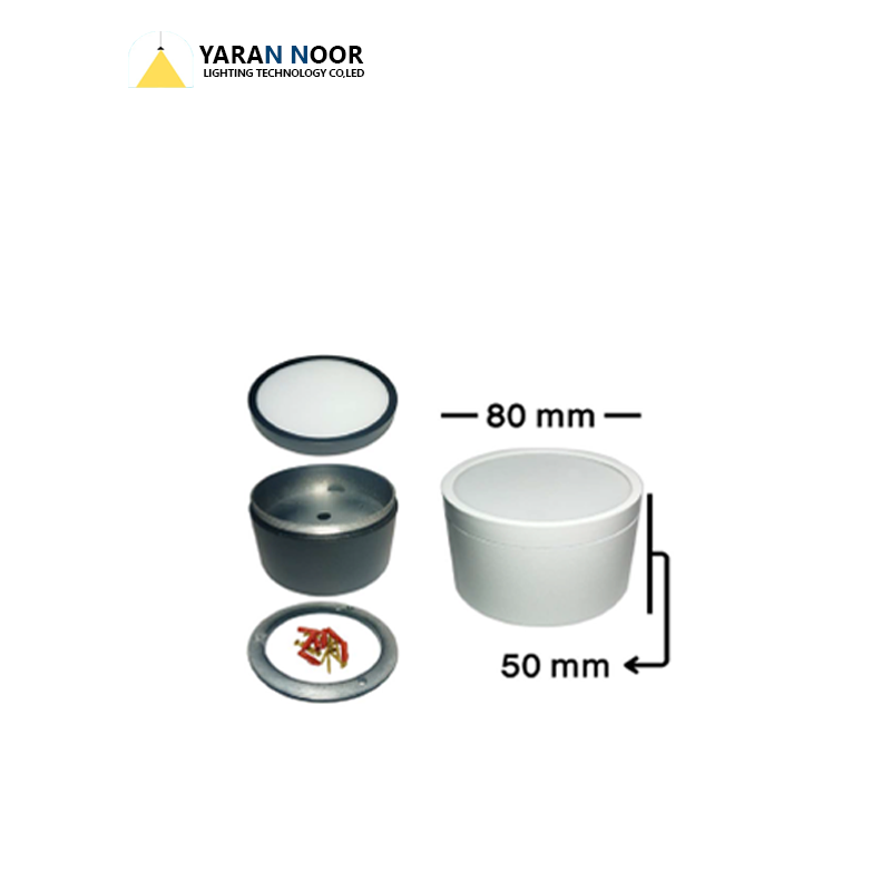 قاب چراغ سیلندری آلومینیومی 8*5