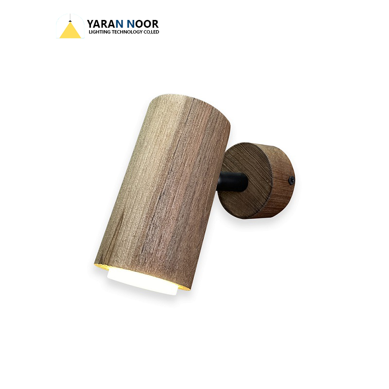 چراغ دیواری چوبی مدل تسلا یک طرفه قابل چرخش