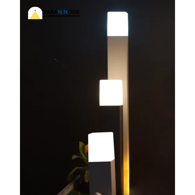 چراغ پارکی مکعب ارتفاع 80cm (لامپ خور) کد 213 NENOL